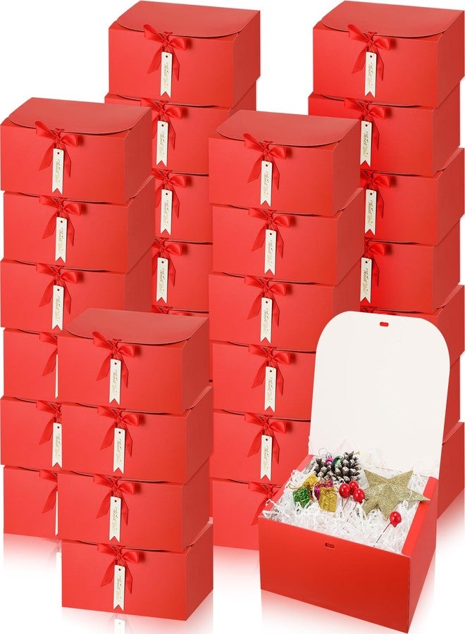 Maxcheck 36 Set Red Boxes for Bridesmaid Proposal Red Gift Boxes with Lids 10 x 8 x 4 Inch with Ribbon Thank You Tag and Pin for Wedding Favors Valentine's Day Birthday Party Packaging Present - Image 1